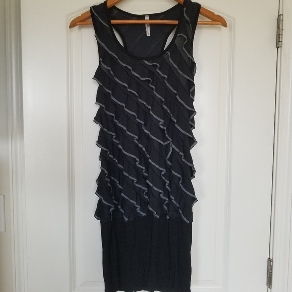 Mitto Ruffled Black Racerback Dress - Picture 2 of 6